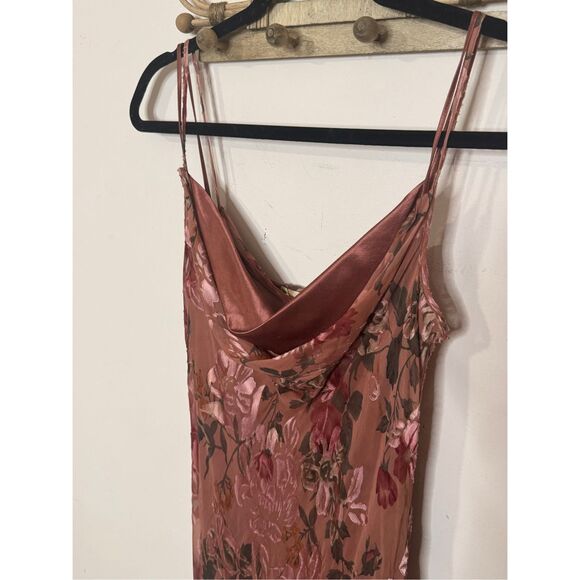 Bonnie Strauss Vintage Floral Velvet Burnout Maci Slip Dress S/M - Picture 2 of 9